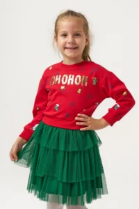 Minipodyum Girl's New Year's Eve Dress with Tulle Skirt, Top and Bottom Set - Image 5