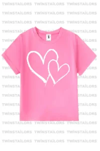 twins tailors Heart Printed 3 Sets Paket Pink Girls' T-Shirt - Image 2