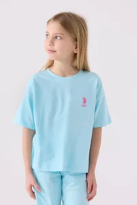 US Polo Assn. U.s. Polo Shirt Assn Girls' Blue Bermuda Set - Image 2