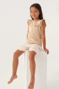 US Polo Assn. Girl Waitress Shorts Set - Beige - Image 2