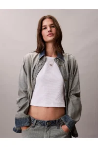 Calvin Klein Women Woven Label Baby T-shirt - Image 5