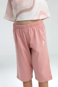 US Polo Assn. U.s. Polo Shirt Assn Girls' Cream Capri Set - Image 3