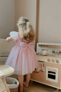 penu baby kids Pink Short Balloon Tulle Underarm Tutu Tutu Baby Girl Dress - Cinderella - Image 2