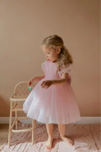 penu baby kids Pink Short Balloon Tulle Underarm Tutu Tutu Baby Girl Dress - Cinderella - Image 3