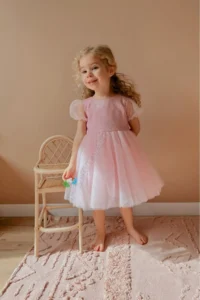 penu baby kids Pink Short Balloon Tulle Underarm Tutu Tutu Baby Girl Dress - Cinderella - Image 4