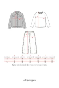 Minipodyum Girls' Bottom Top Set Striped Festive 3 Sets - Image 6