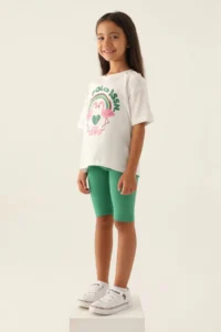 US Polo Assn. U.s. Polo Shirt Assn Girls' Navy Blue Bermuda Set - Image 3
