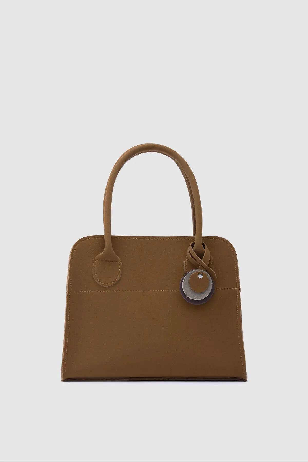 Shule Bags Cabat Suede Medium Shoulder Bag Tan