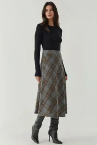 Hiccup A-Form Thick Midi Skirt - Image 3