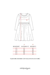 Minipodyum Bow Printed Collar Detailed Tulle Girls' Dress - Image 5