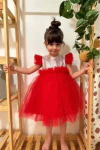 penu baby kids Rejection Sleeveless sequined Tulle Etekli Girls' Dress - Image 2