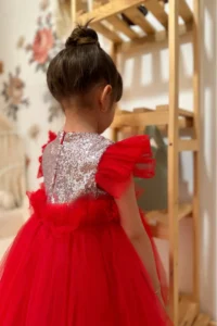 penu baby kids Rejection Sleeveless sequined Tulle Etekli Girls' Dress - Image 3