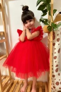 penu baby kids Rejection Sleeveless sequined Tulle Etekli Girls' Dress - Image 5