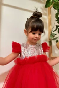 penu baby kids Rejection Sleeveless sequined Tulle Etekli Girls' Dress - Image 6