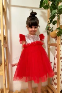 penu baby kids Rejection Sleeveless sequined Tulle Etekli Girls' Dress - Image 7