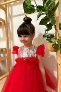 penu baby kids Rejection Sleeveless sequined Tulle Etekli Girls' Dress - Image 8
