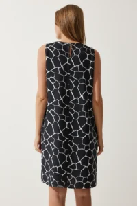 Happiness İstanbul Women Black Ecru Patterned Summer Bell Dress - Image 4