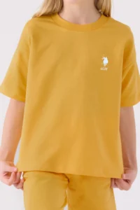 US Polo Assn. U.s. Polo Shirt Assn Girls' Yellow Bermuda Set - Image 4