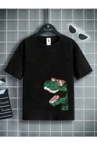 twins tailors Dinosaur Printed 3-Pack Unisex Black-White Kids T-Shirt/T-Shirt - Image 3