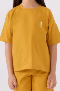 US Polo Assn. U.s. Polo Shirt Assn Girls' Yellow Bermuda Set - Image 4