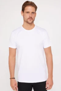 Tudors Unisex 5 Pack Black-White-Stone-Grey-Khaki Slim Fit Slim Fit 100% Cotton Crew Neck T-Shirt - Image 3