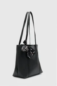 Shule Bags Grape with scarf Shoulder Bag Black - Image 2