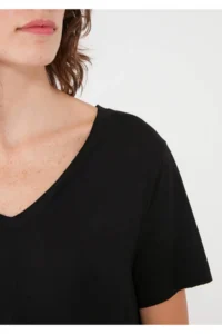 Mavi Women V-neck Black Basic T-Shirt - Image 6