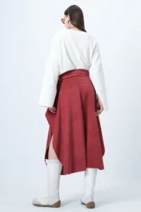 Trend Alaçatı Stili Women's Brick Asymmetrical Cut Waist Tie Detailed Skirt Alc-X14690 - Image 6