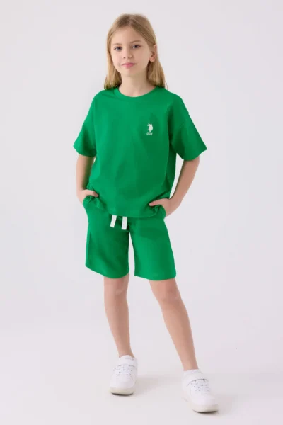 US Polo Assn. U.s. Polo Shirt Assn Girls' Green Bermuda Set
