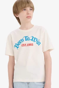 DeFacto Crew Neck Printed Short Sleeve T-Shirt Boy - Image 3