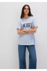 Mavi Logo Printed T-Shirt Oversize / Wide Cut 1600843-70717 - Image 2