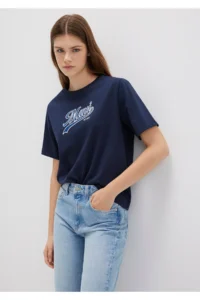 Mavi Logo Printed Navy Blue T-Shirt Regular Fit / Normal Cut 1613565-82318 - Image 2
