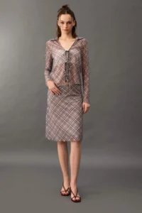 DeFacto A Form Checkered Normal Waist Tulle Midi Skirt - Image 2