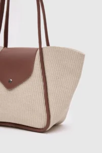 Shule Bags Petre Wicker Shoulder Bag Cream - Image 5