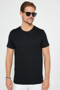 Tudors Unisex 5 Pack Black-White-Stone-Grey-Khaki Slim Fit Slim Fit 100% Cotton Crew Neck T-Shirt - Image 2