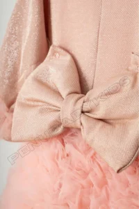 penu baby kids Powder Long Sleeve Cotton Lined Tutu Skirt with Bow for Baby Girl Dress - Image 5