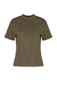 TRENDYOLMİLLA Dark Khaki 100% Cotton Basic Regular/Normal Pattern Dog collar Knitting T-Shirt - Image 7