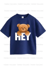 twins tailors Teddy Bear And Robot Printed 3-Pack Unisex Navy Blue-White-Yellow Children's T-Shirt - Image 2