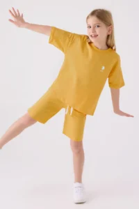 US Polo Assn. U.s. Polo Shirt Assn Girls' Yellow Bermuda Set - Image 3