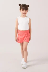 Minipodyum Girls' Embroidery Detailed Shorts Skirt - Image 2