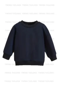 twins tailors Unprinted Fleece Inside 3 Pack Unisex Navy Blue Crew Neck Children's School Sweatshirt - Image 2