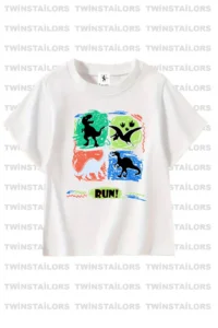 twins tailors Shark Printed 3-Pack Unisex Light Blue-Grey-White Kids T-Shirt - Image 4