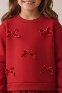 Minipodyum Velvet with bow Tulle Girls' Dress - Image 4
