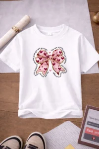 twins tailors Girl with Bow and Mirror Printed 3-Pack Purple-White-Pink Girls' T-Shirts - Image 3