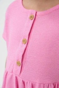 Minipodyum Girls Summer Waffle with Pockets Casual Dress - Image 6