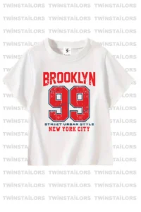 twins tailors Basketball Brooklyn Printed 3 Pack Unisex White Kids T-Shirt - Image 2