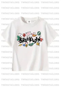 twins tailors Basketball Brooklyn Printed 3 Pack Unisex White Kids T-Shirt - Image 3