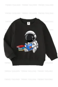 twins tailors Astronaut And Brooklyn Printed 3-Pack Unisex Black-Beige-Green Kids Sweatshirt - Image 2