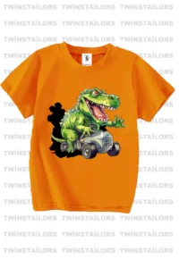 twins tailors Cookie Monster Printed 3-Pack Unisex Saks Blue-Grey-Orange Kids T-Shirt - Image 4