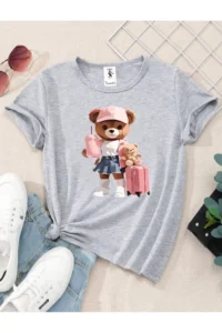 twins tailors New York Brooklin Printed 3 Pack Gray Girls T-Shirt - Image 4